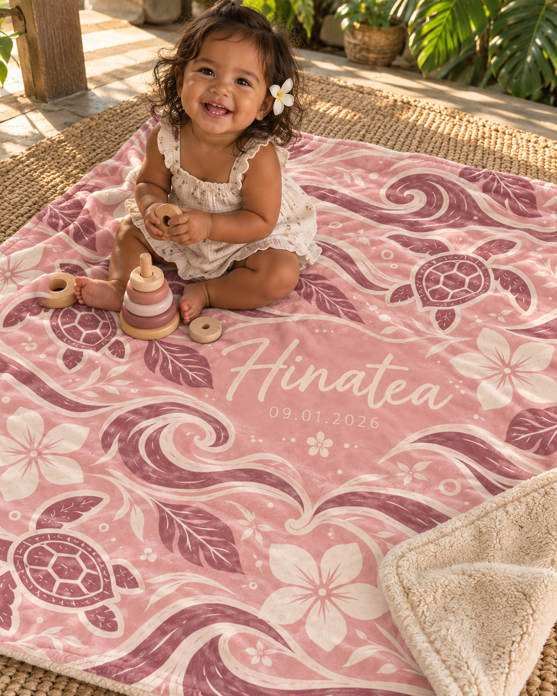 Personalized Blanket Te Miti – Pink