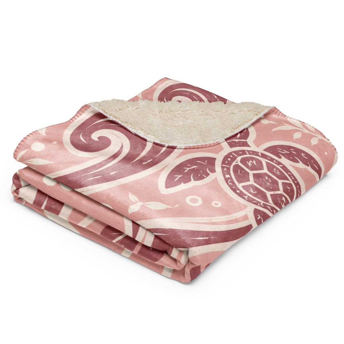 Te Miti personalized baby blanket – Pink, sea turtles, waves and plumeria design