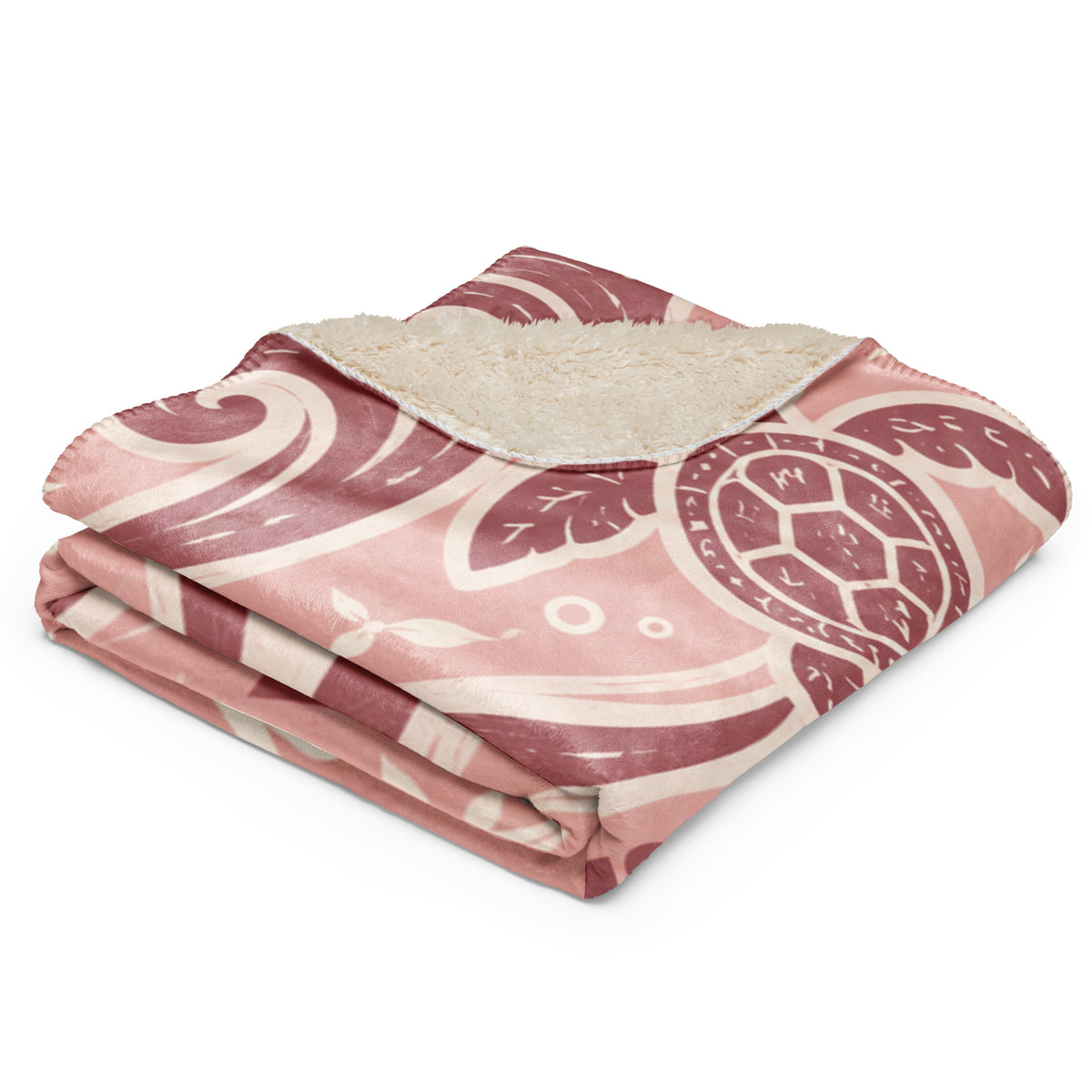 Te Miti personalized baby blanket – Pink, sea turtles, waves and plumeria design